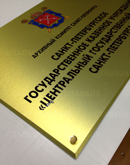 Табличка фасадная для госучреждения